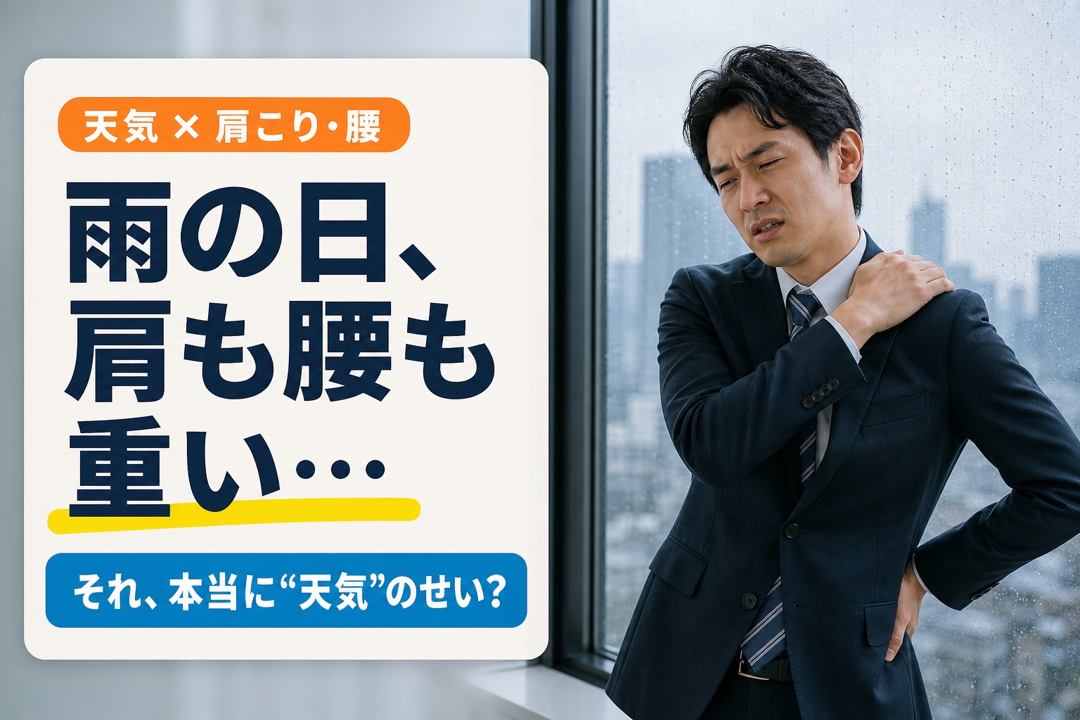 雨の日の肩こり・腰の重さ、天気のせい?最新研究からわかること